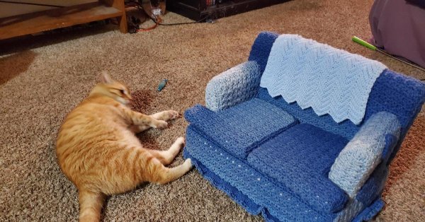 вязаные лежанки для котов