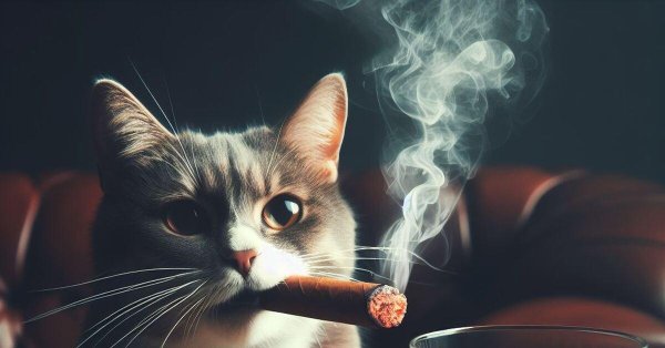 Кот с сигаретой