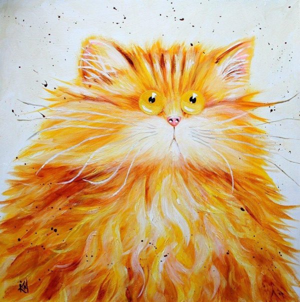 Рыжие коты нарисованные