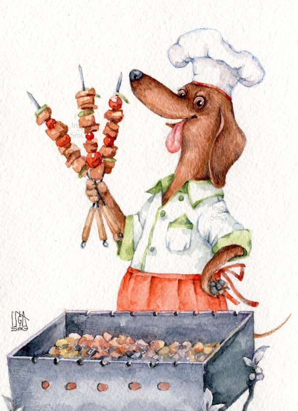 шашлычник рисунок