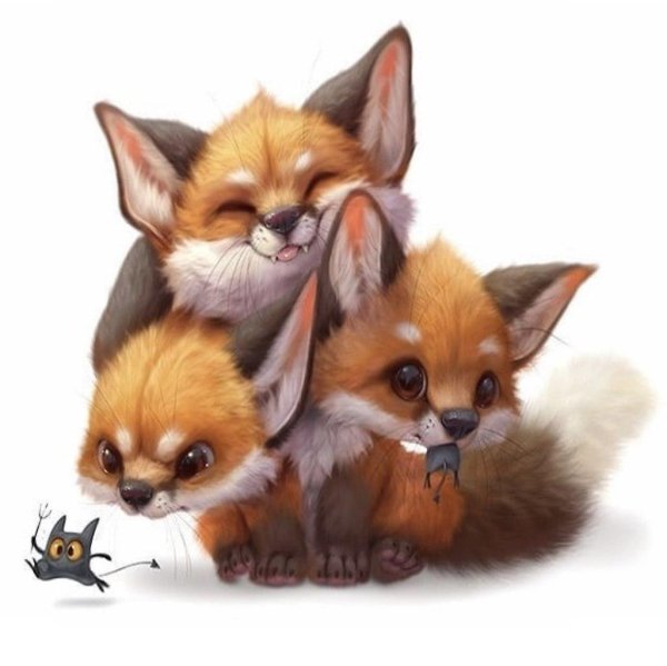 мультяшный лисенок