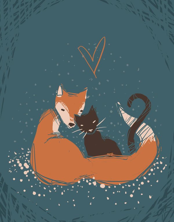 влюбленный лисенок