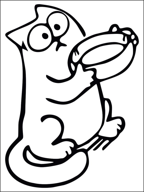 раскраска смешной котик