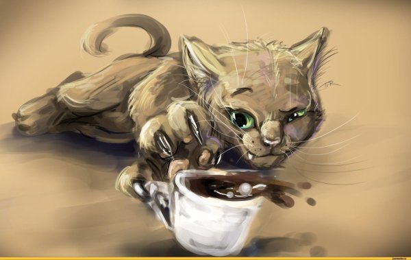 рисование кофем