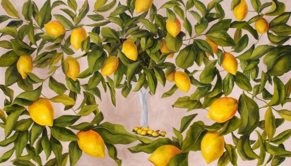 картина с лимонами