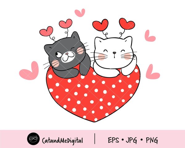 милый котик валентинка