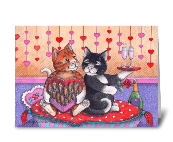 кот валентинка