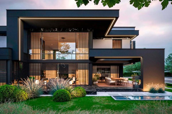 дизайн дома снаружи в современном стиле