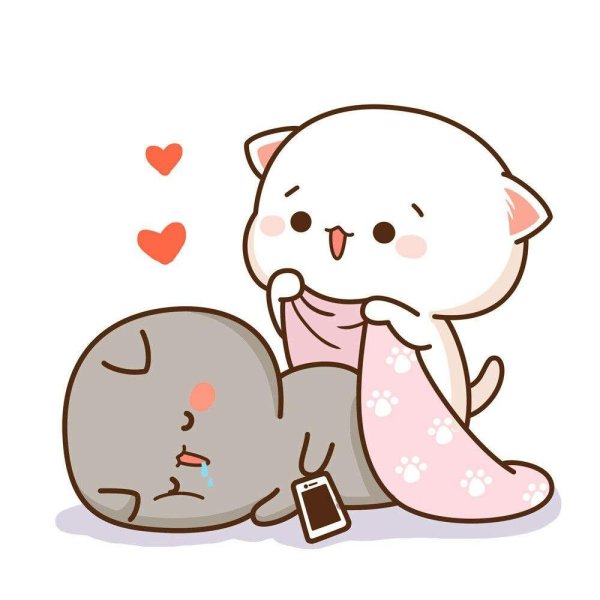 стикеры mochi mochi peach cat любовь