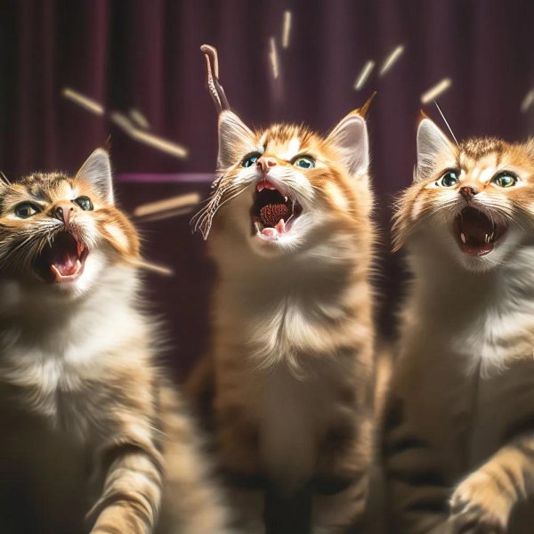 кошка мяукает