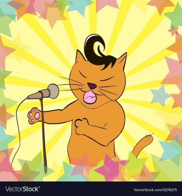 котик с микрофоном