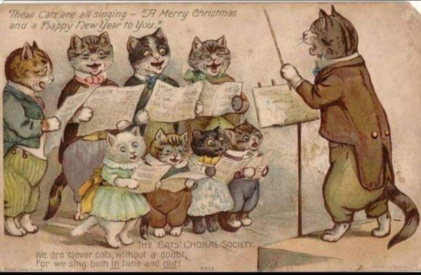 винтажная открытка с котом