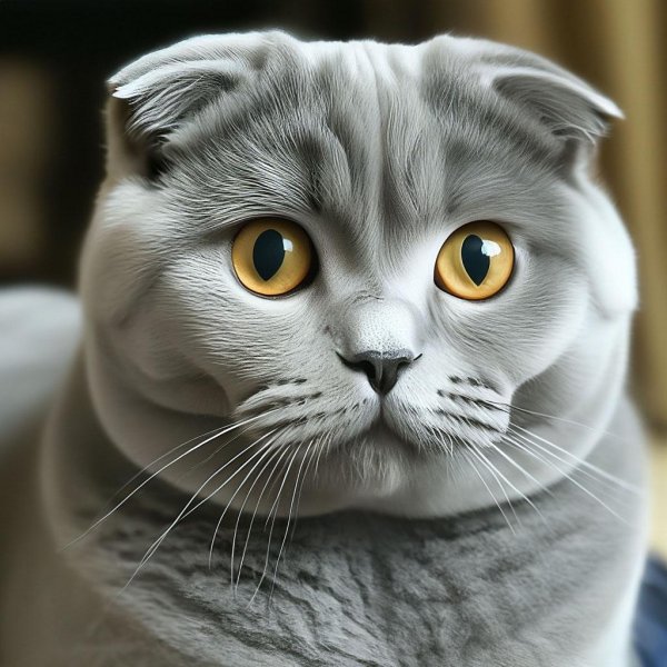 шотландский вислоухий кот серый