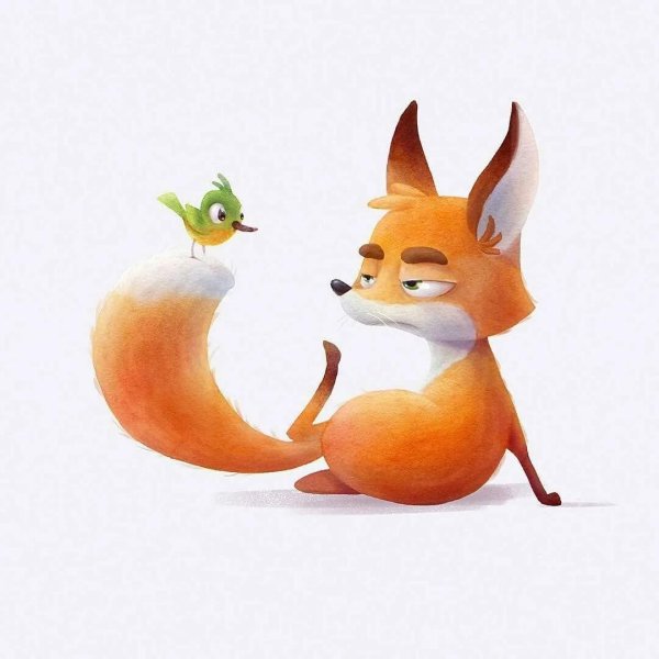 мультяшная лисичка