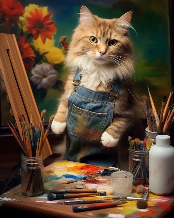 котик художник