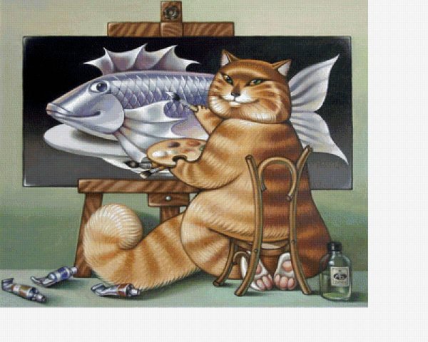 кот с рыбой