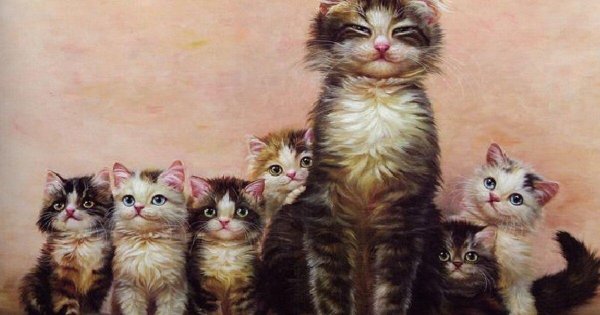 три котики картина