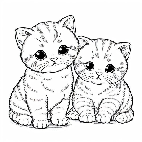 кошечка раскраска