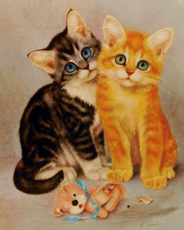 два котенка иллюстрация