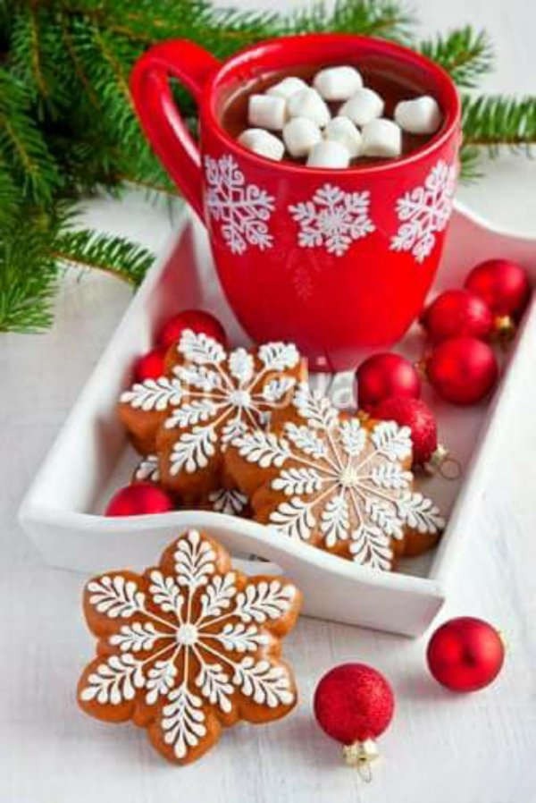 новогодние печеньки и кофе