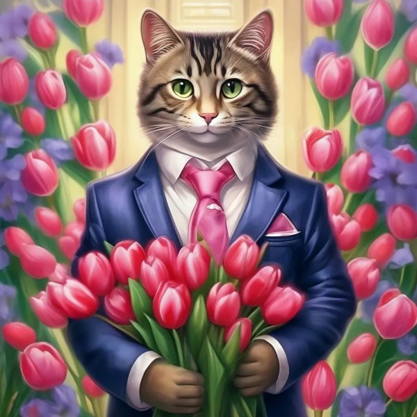 кот в костюме