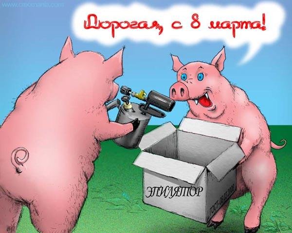 юмористические открытки с 8 марта