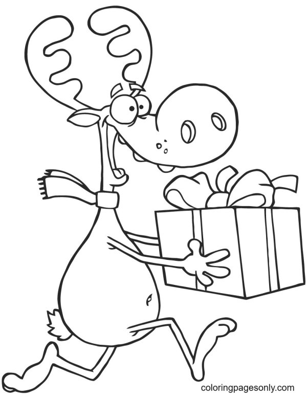 новогодние олени рисунок