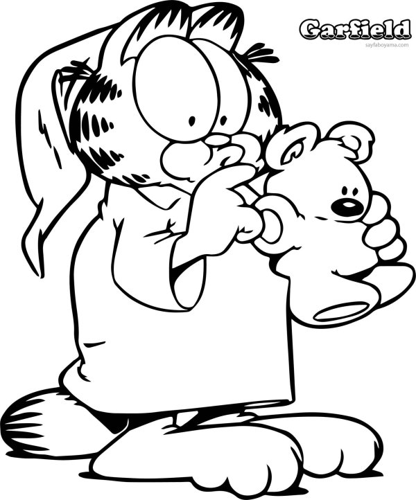 разукрашки гарфилд