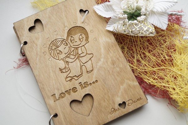 открытка из дерева