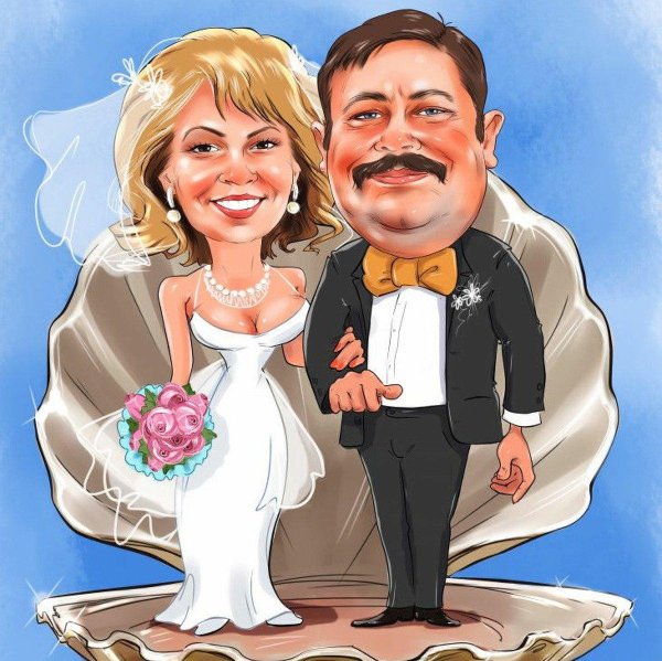 свадебный шарж