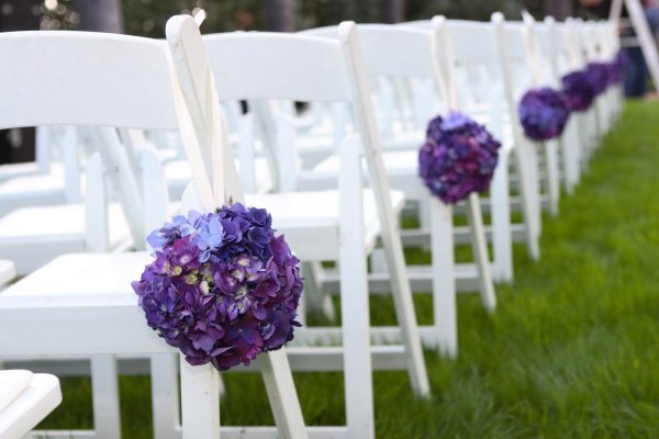 фиолетовый декор свадьбы