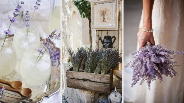 украшение для свадьбы лаванда