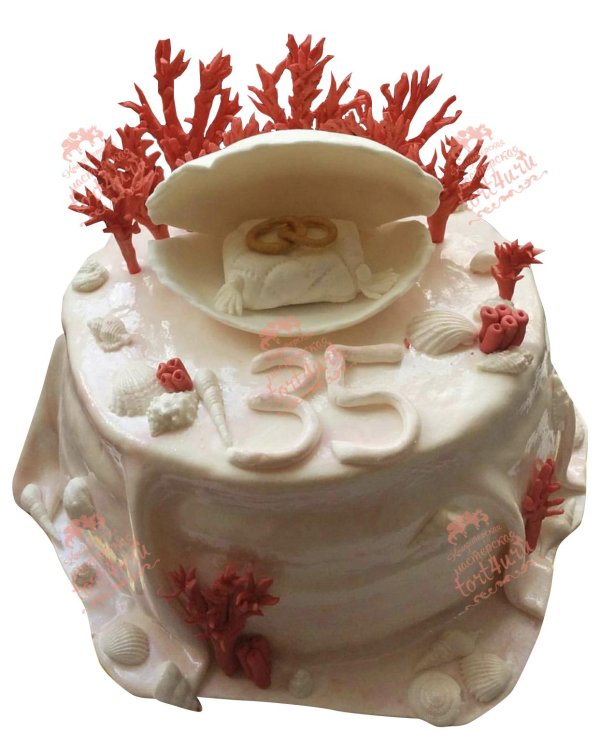 торт на коралловую свадьбу родителям