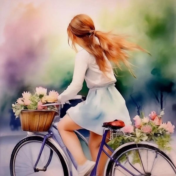 девушка на велосипеде