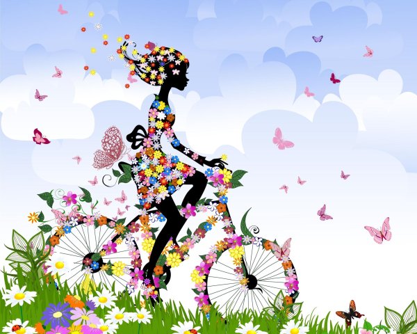 девочка на велосипеде