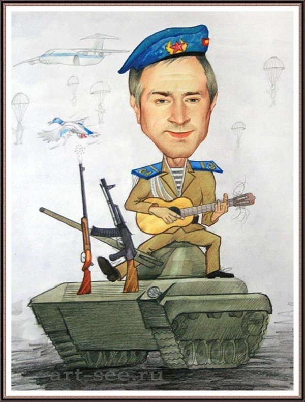 шарж десантник