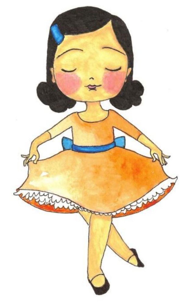 рисованная девочка