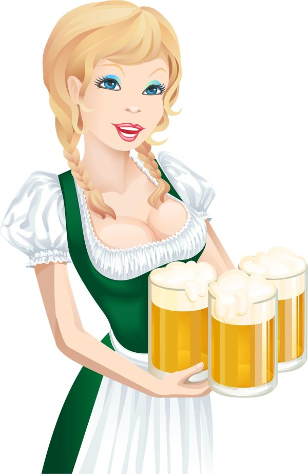 девушка с кружкой пива