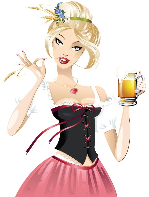 официантка рисунок