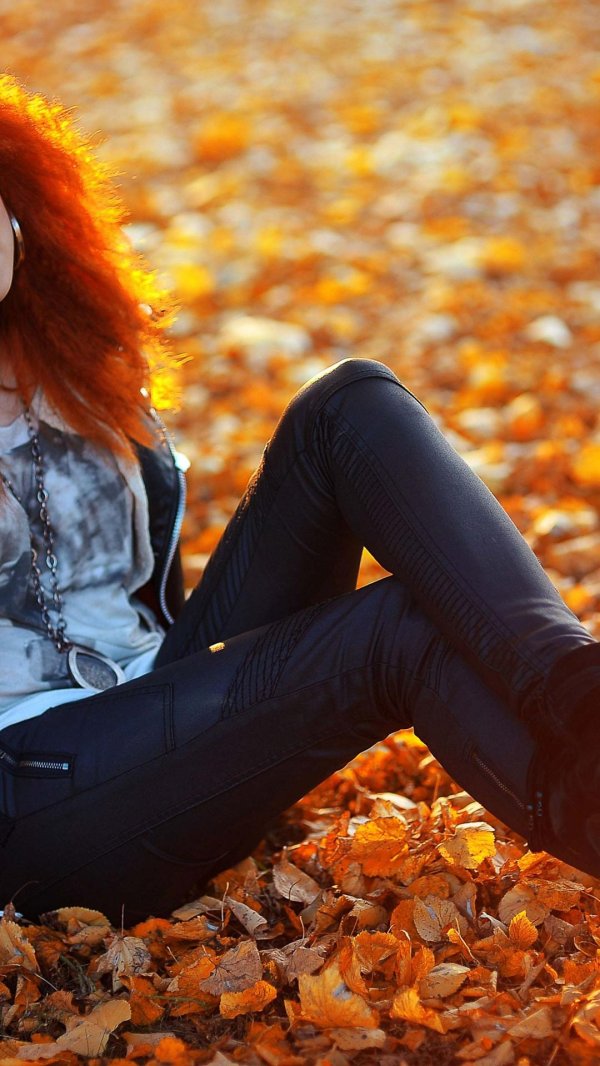 девушки осень