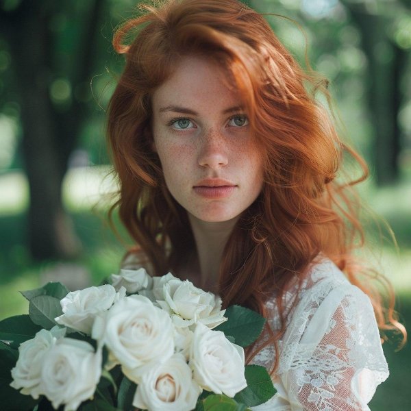 красивая рыжеволосая девушка