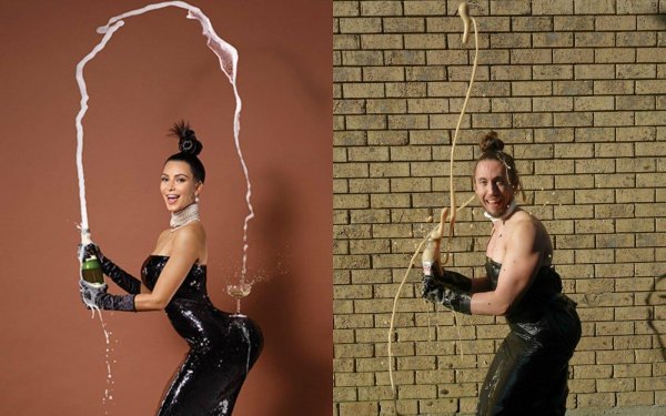 ким кардашьян с шампанским