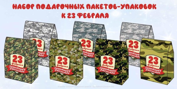 пакет подарочный 23 февраля