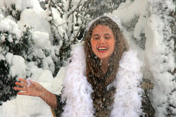 зима женщина