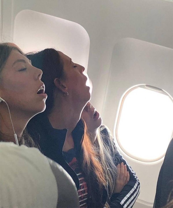 в салоне самолета