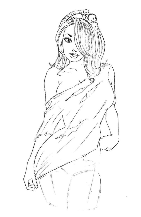 красивые рисунки девушек карандашом