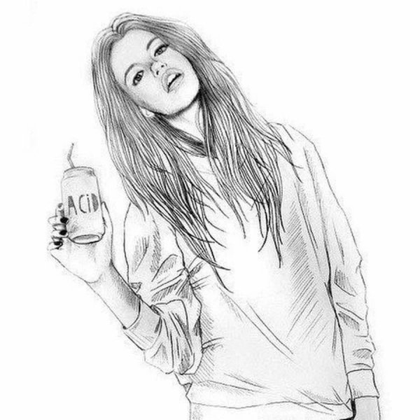 девушка набросок