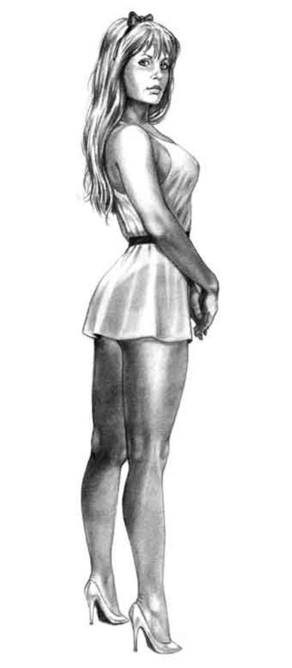 девушка карандашом