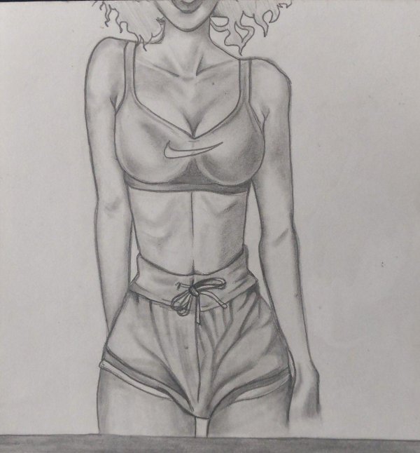 женское тело карандашом