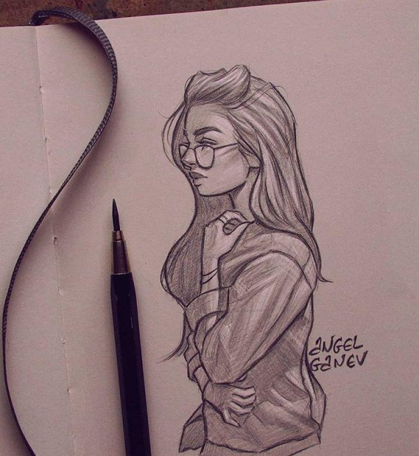 рисовать девушку карандашом
